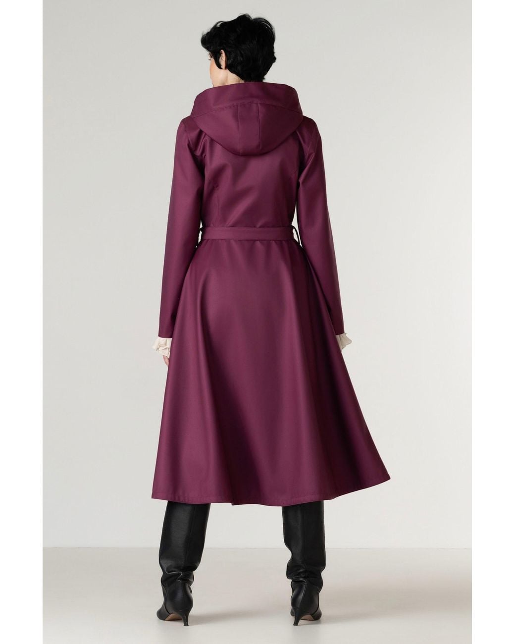 RainSisters Purple Double Breasted Trench Coat