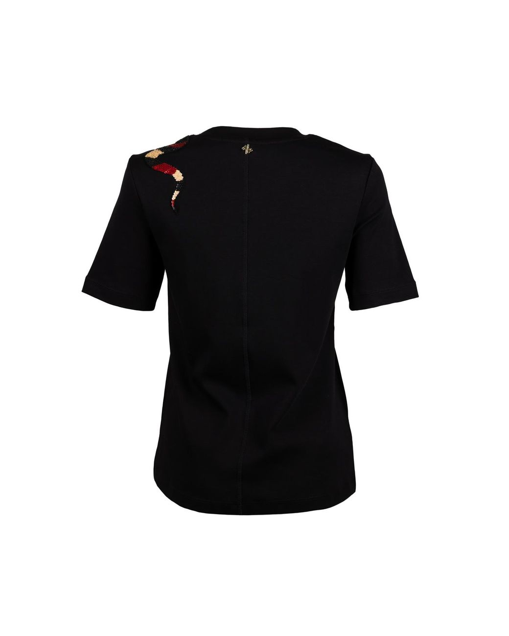 House of Laines London Black Laines Couture Embellished Shoulder Snake T-Shirt