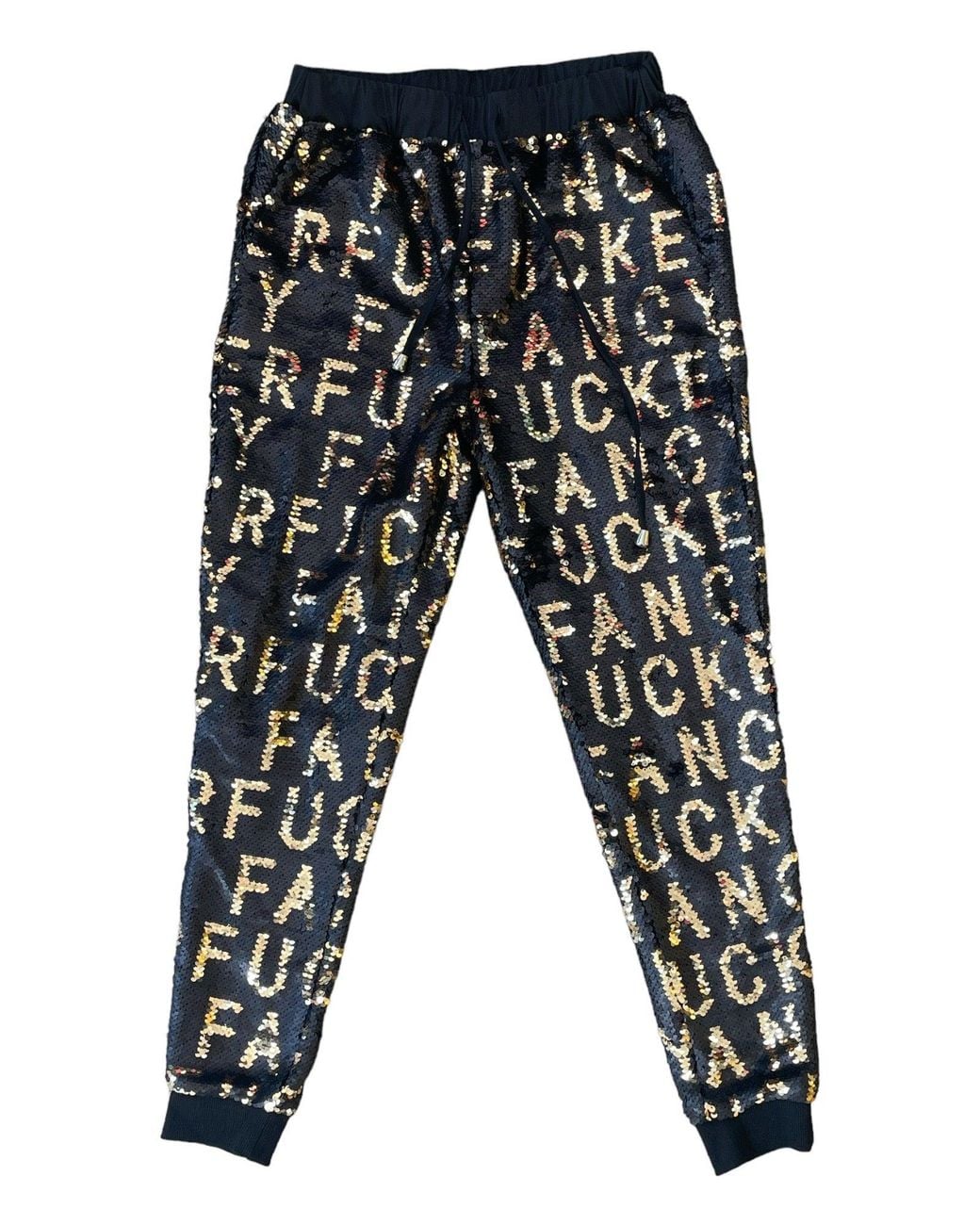Any Old Iron Black Sequin Fancy Fucker Joggers