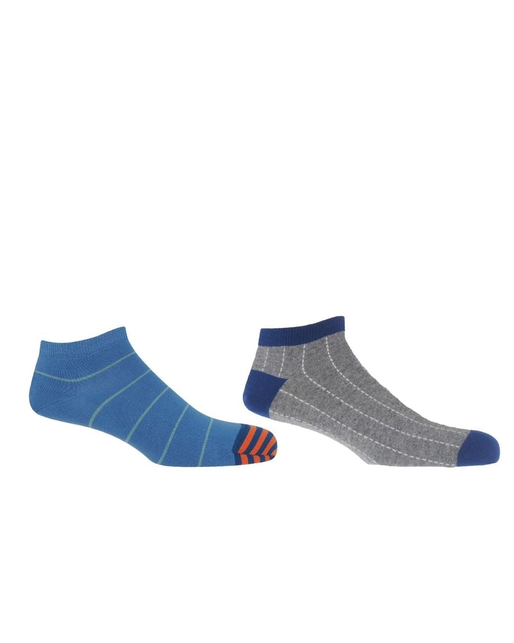 Peper Harow - Made in England Blue Thin Stripe & Dash Trainer Socks Bundle for men