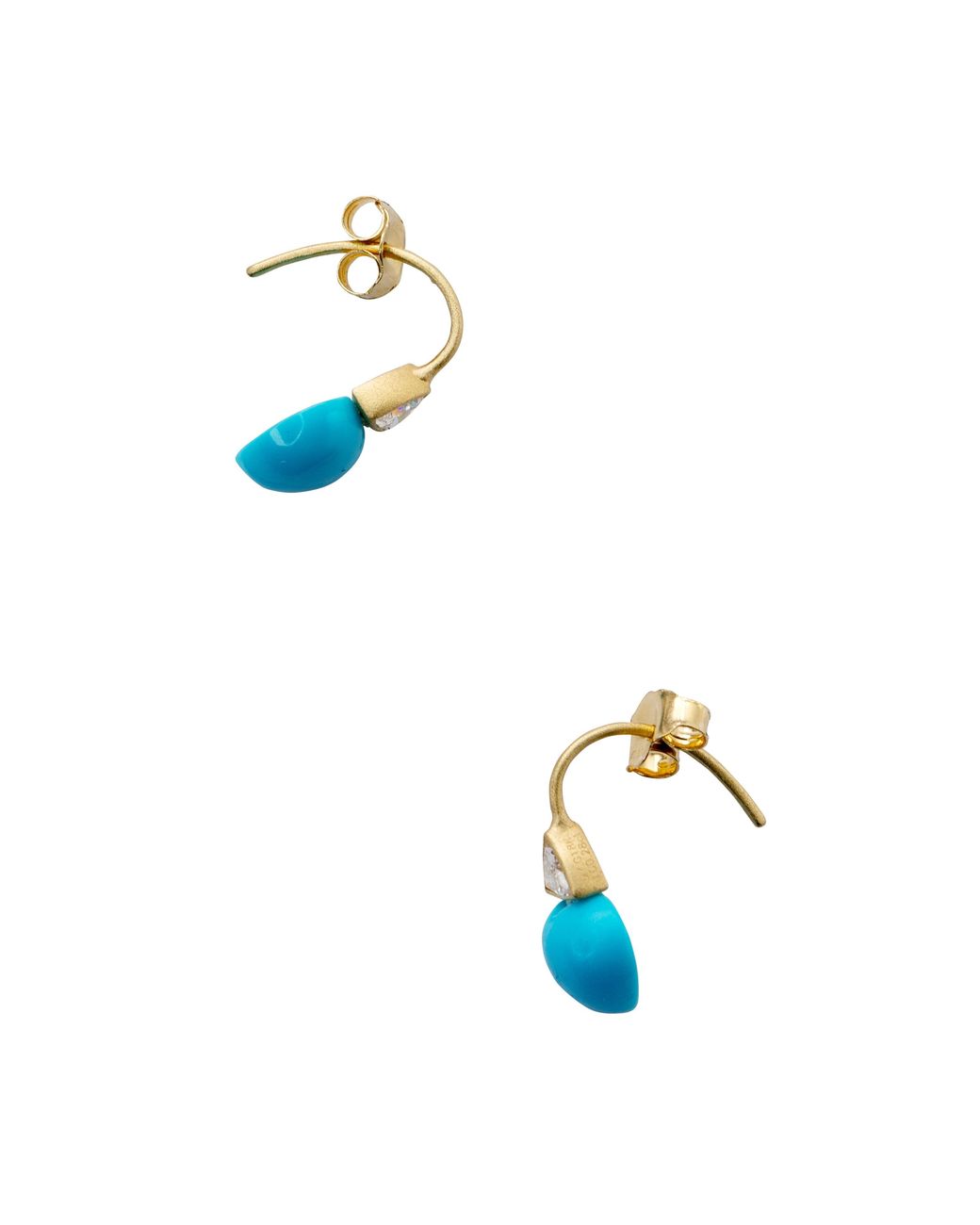 Bombyx House Blue Heart Diamond Drop Earrings