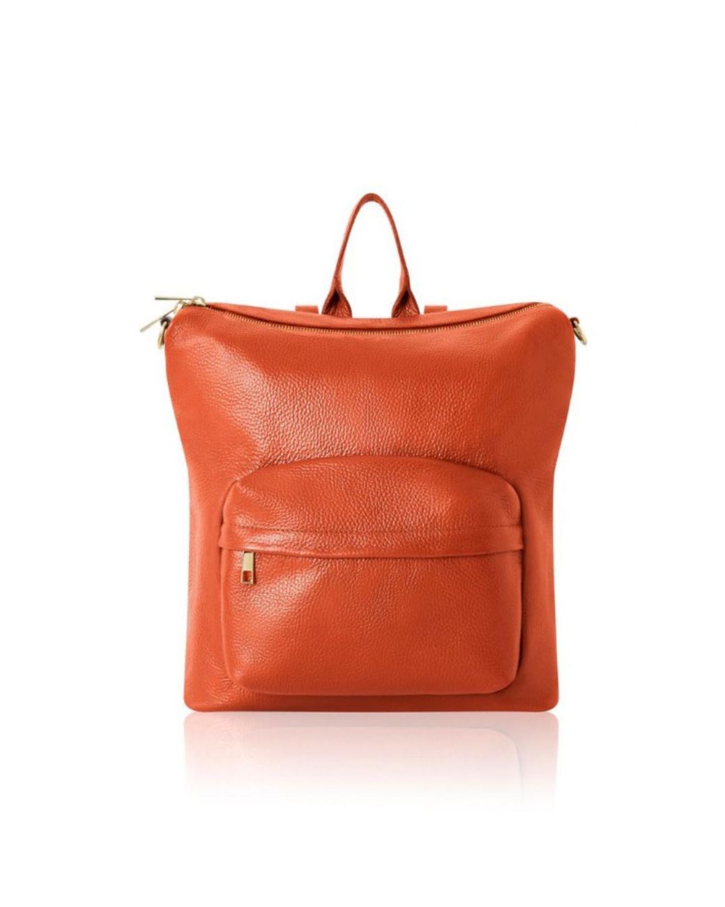 Betsy & Floss Orange Tivoli Leather Backpack Or Shoulder Bag