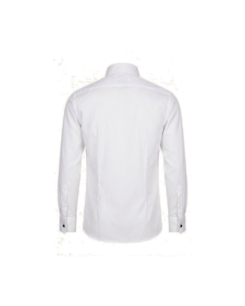 Ron Tomson White Pure Cotton Classic Collar Stud Button French Cuff Tuxedo Shirt for men