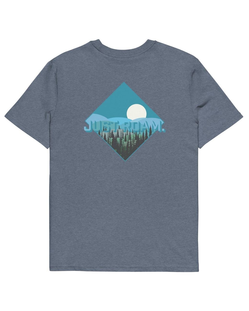 Anchor and Crew Blue Heather Just Roam. Seeker Organic Cotton T-Shirt
