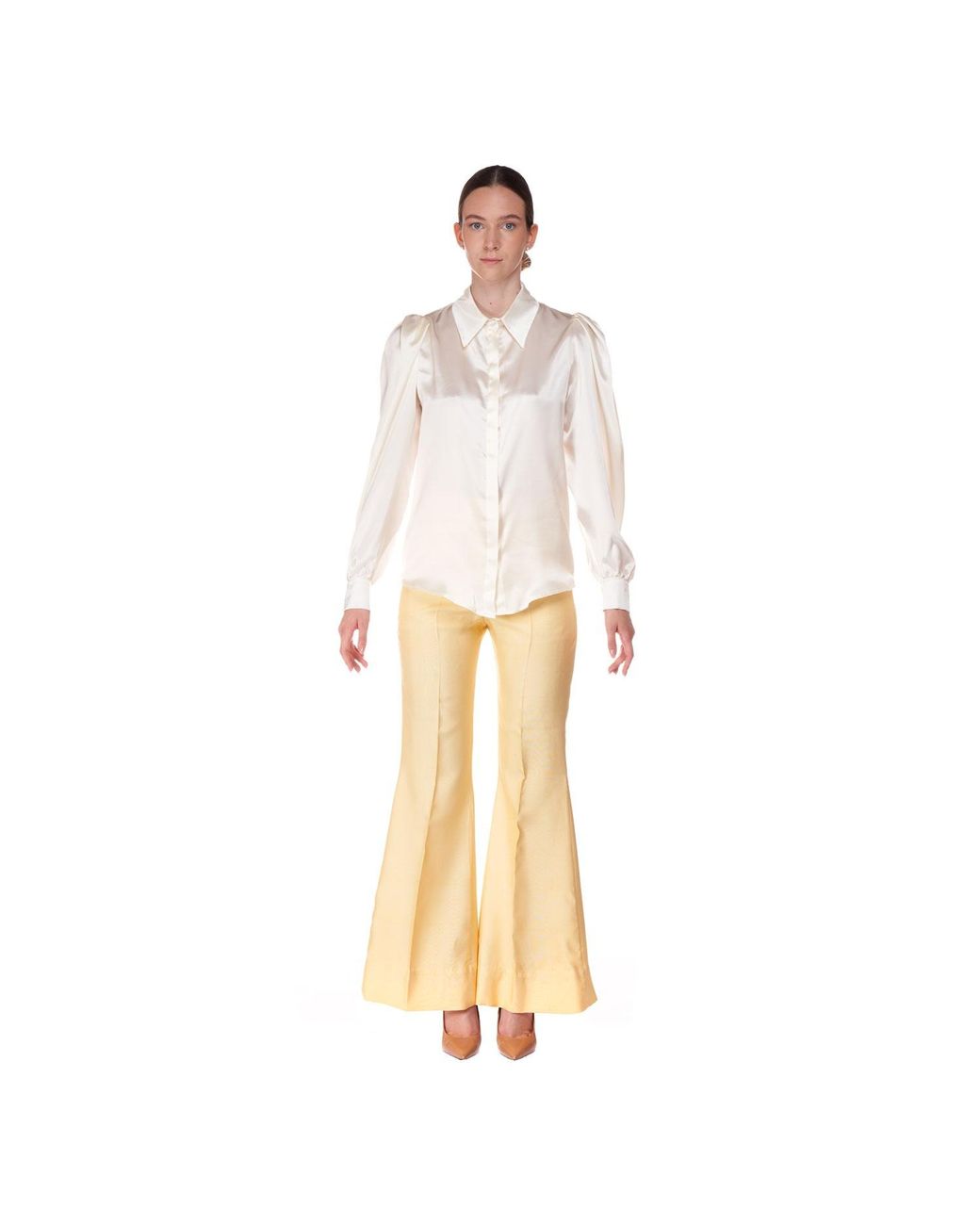 Sofia Tsereteli White Cream Silk Blouse