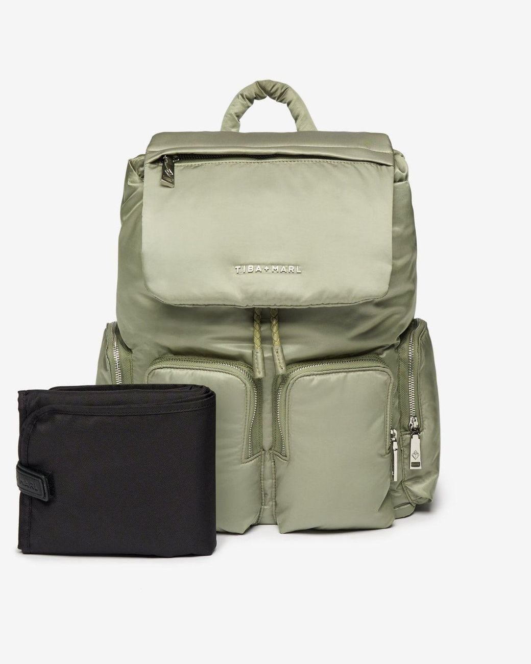 Tiba + Marl Green Alto Changing Backpack Sage