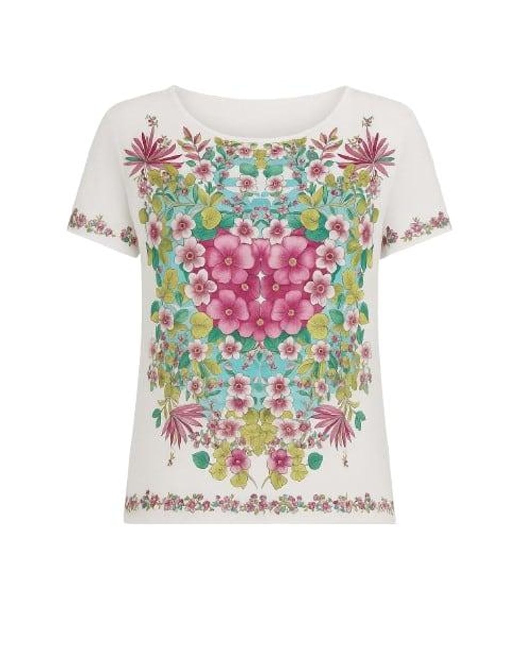 Conquista White Floral Sleeveless Top