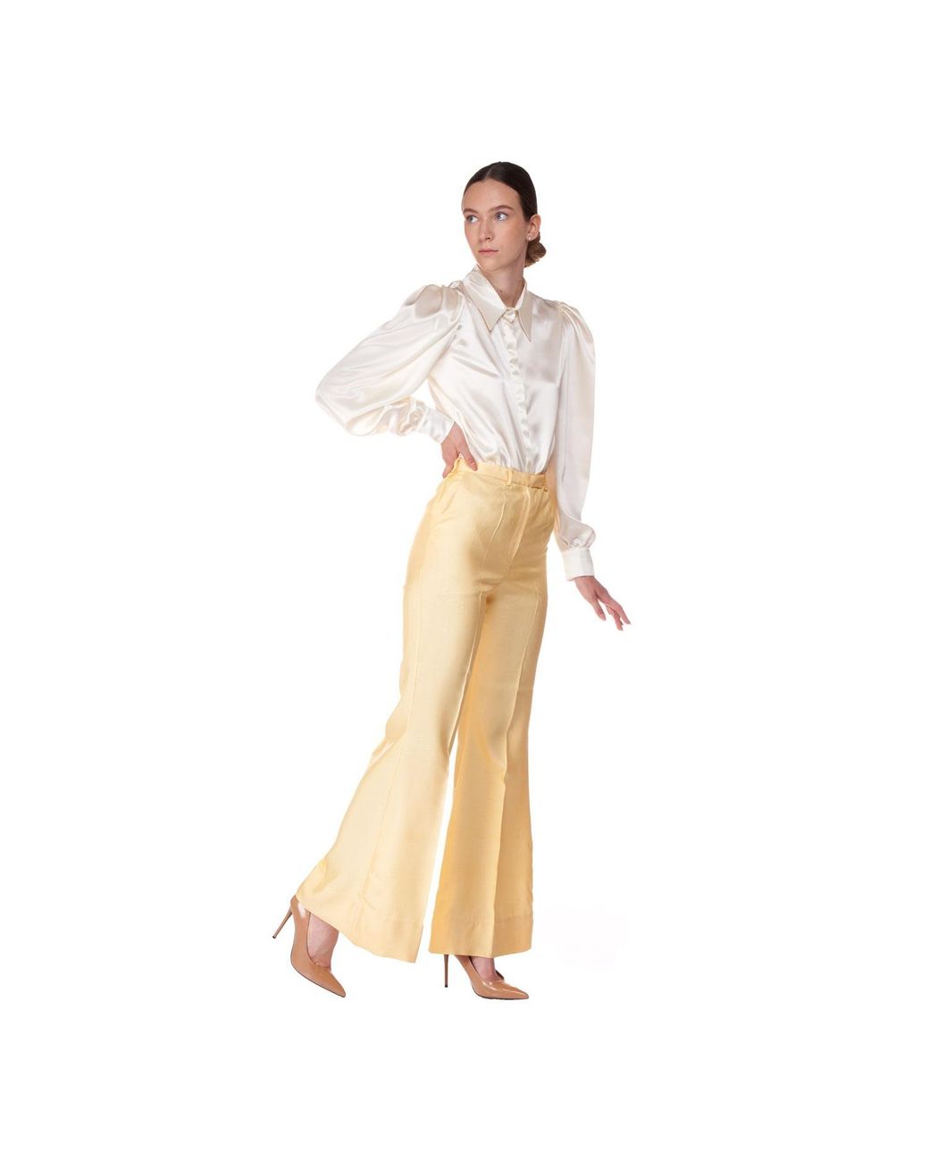 Sofia Tsereteli White Cream Silk Blouse