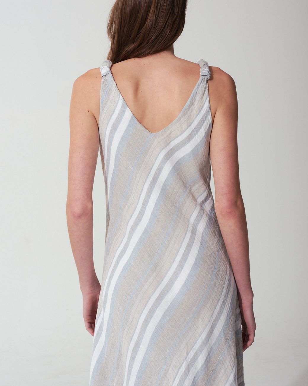 MARICEL White Rosanna Dress Soft-Waved Linen Gauze