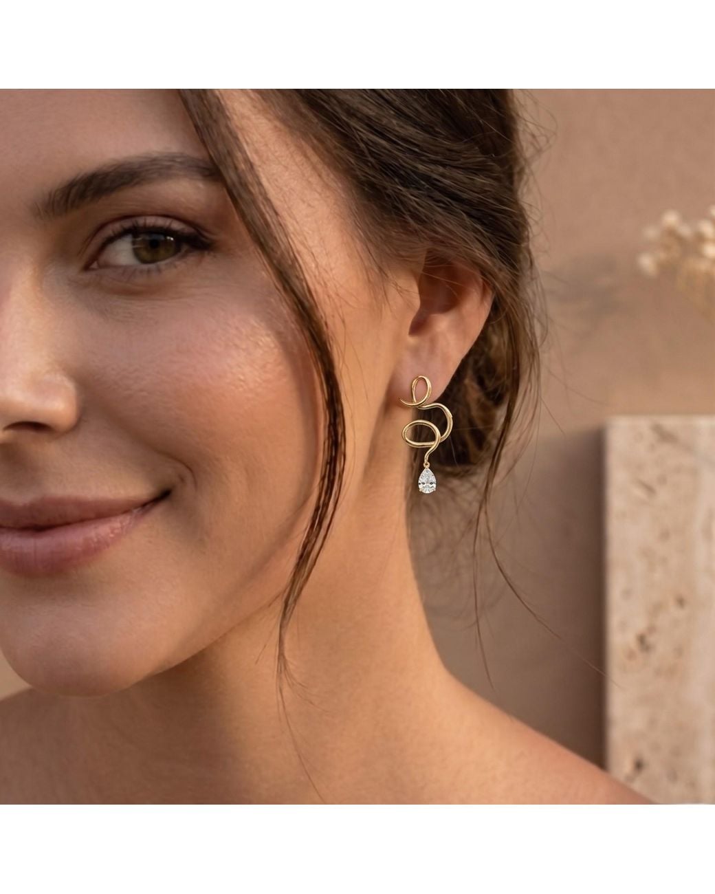 With Love Darling Metallic Medusa Waterdrop Earring