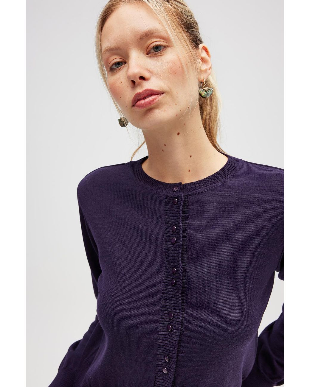 Peraluna Blue Ripley Steel Knit Cardigan
