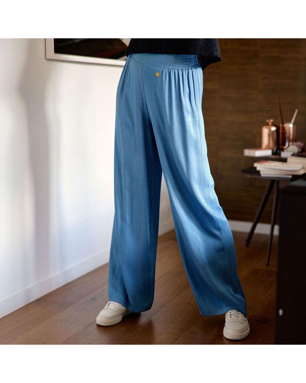 Marianne by Marie Jordane Blue Reese Fluid Pants