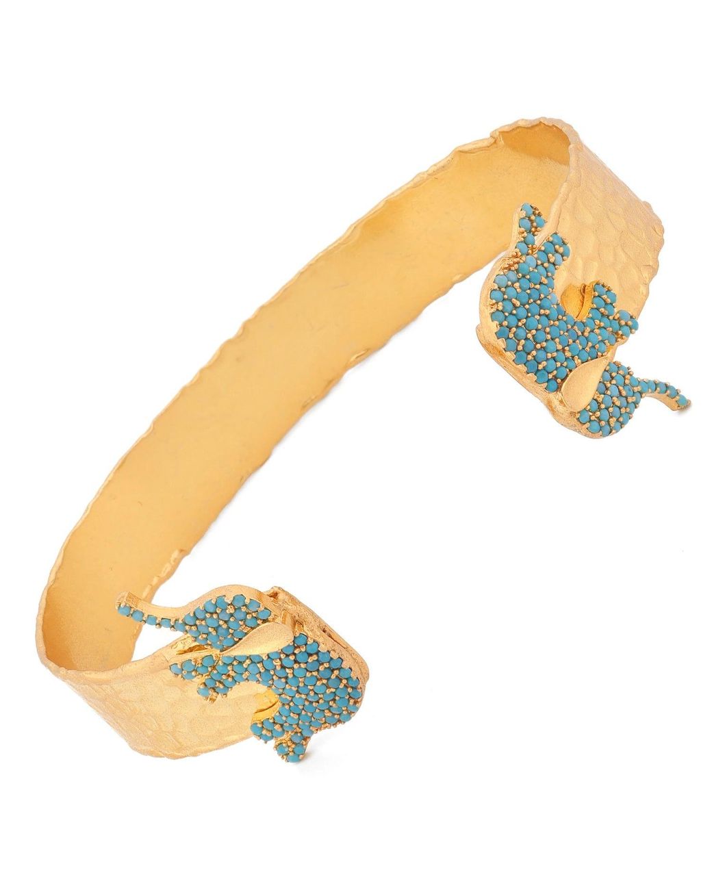 Ebru Jewelry Metallic Guardian Elephant Cuff Bracelet