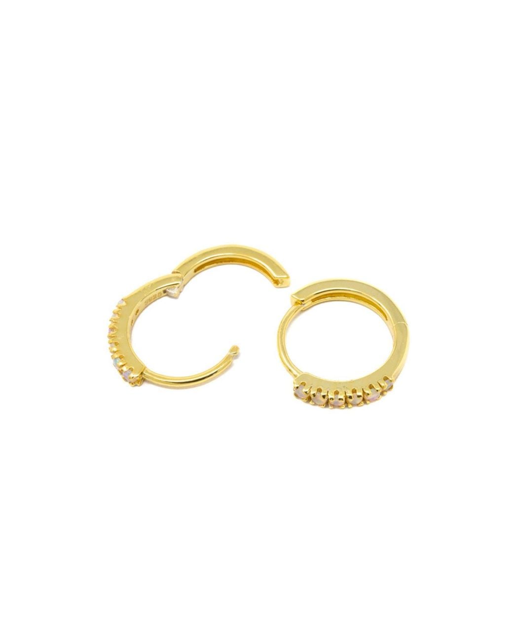 NASI SILVER Metallic Adaya Huggie Hoops- Opal