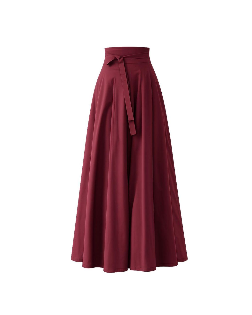 Nikka Place Red Summer Cocktail Maxi Cotton Skirt With High Waist
