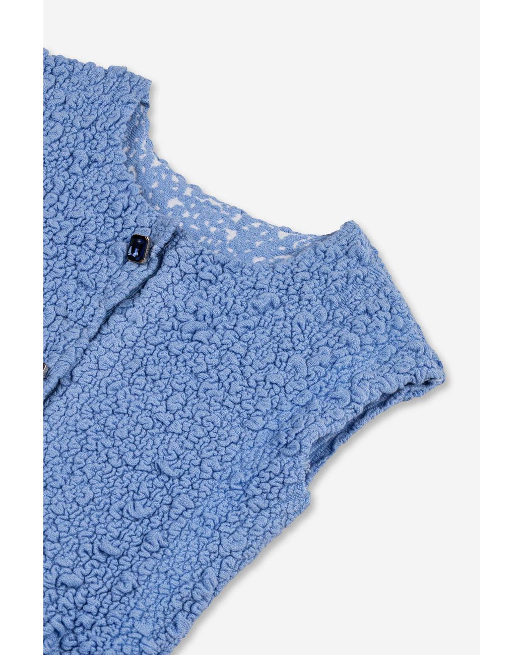 Nocturne Blue Accessory Detail Crew Neck Knit Top