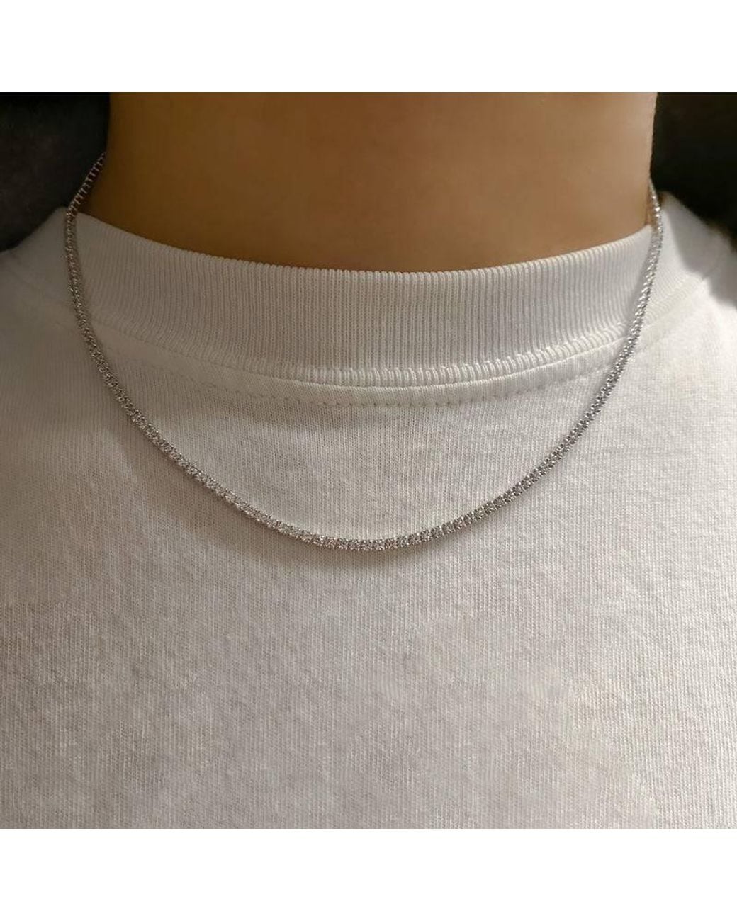 The M Jewelers Metallic The Thin Tennis Necklace