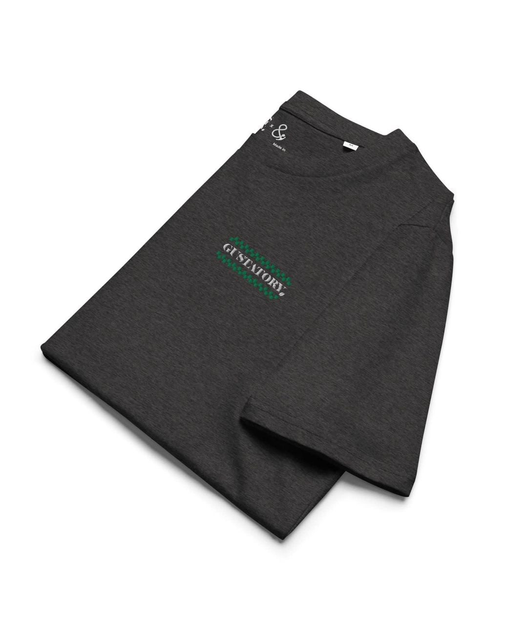 Anchor and Crew Black Heather Gustatory Have A Good Day Organic Cotton Embroidered T-Shirt