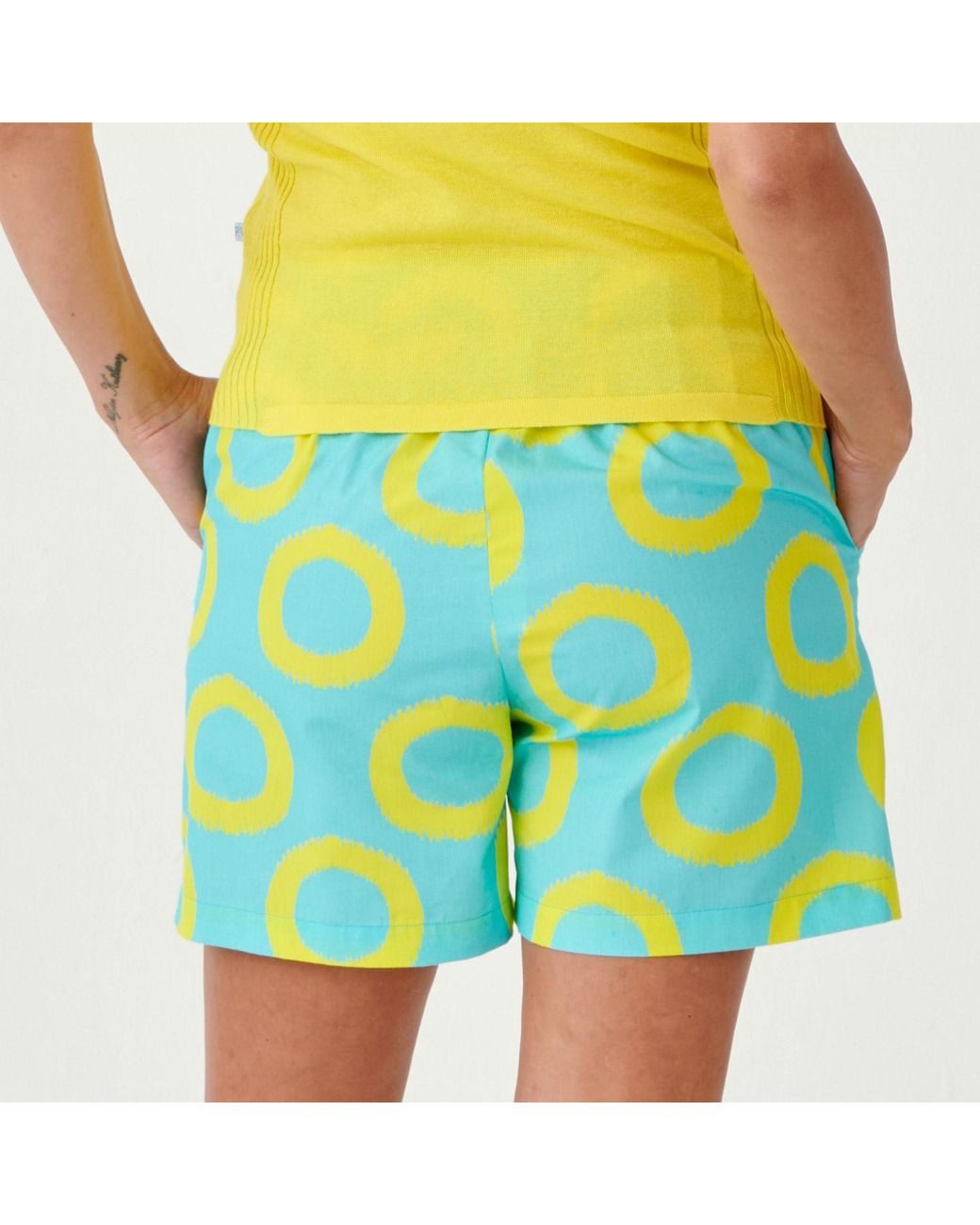 Perlavera Blue Ceny Aqua- Printed Cotton Short