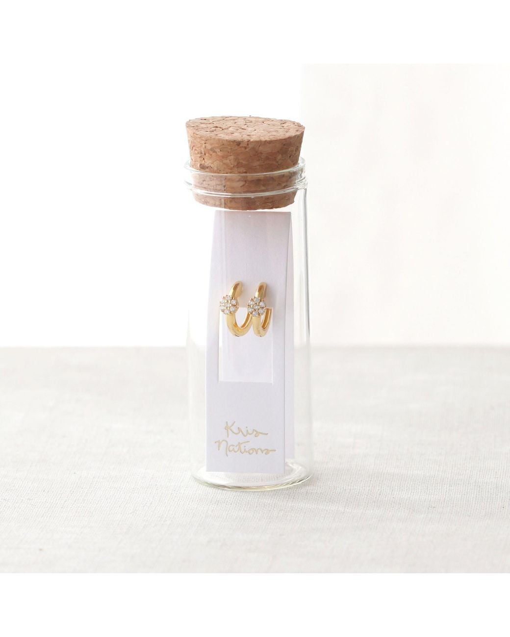 Kris Nations Metallic Twinkle Blossom Huggie Hoop Earrings