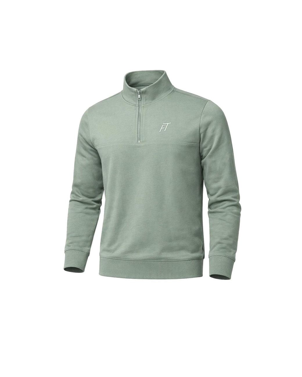 Foster Taylor Green Sweat Qtr Zip Mock Neck for men