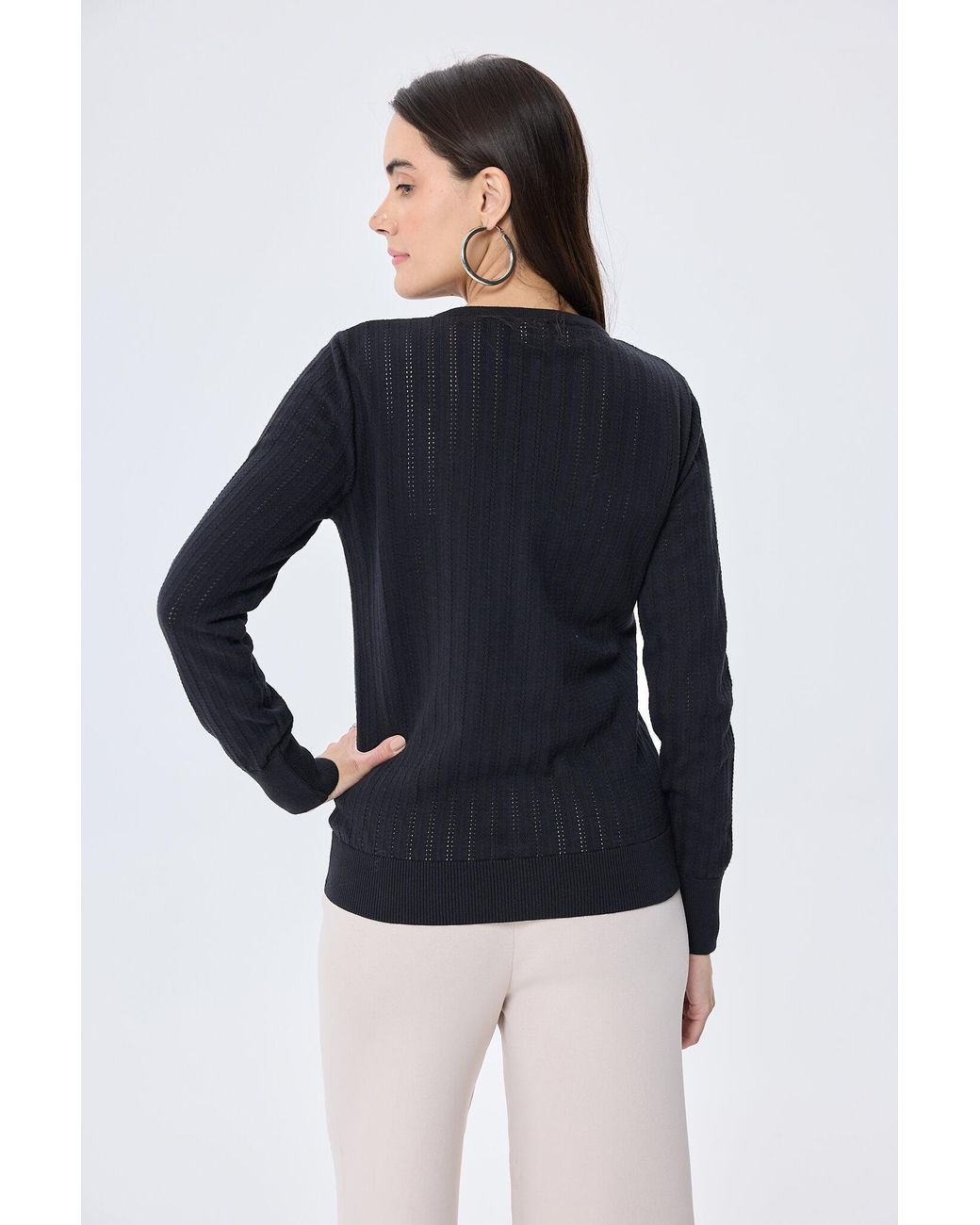 Peraluna Blue Celine Openwork Knit Cardigan