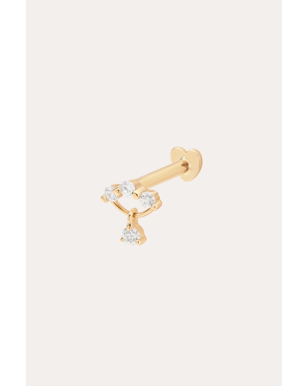 Vanhi Metallic 14K Solid Freda Lab-Grown Diamond Flat Back Stud