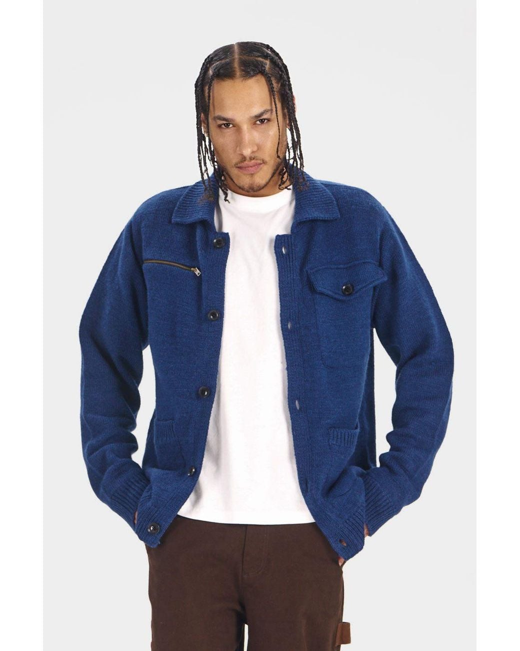 Komodo Blue Wolfie Lambswool Jacket for men