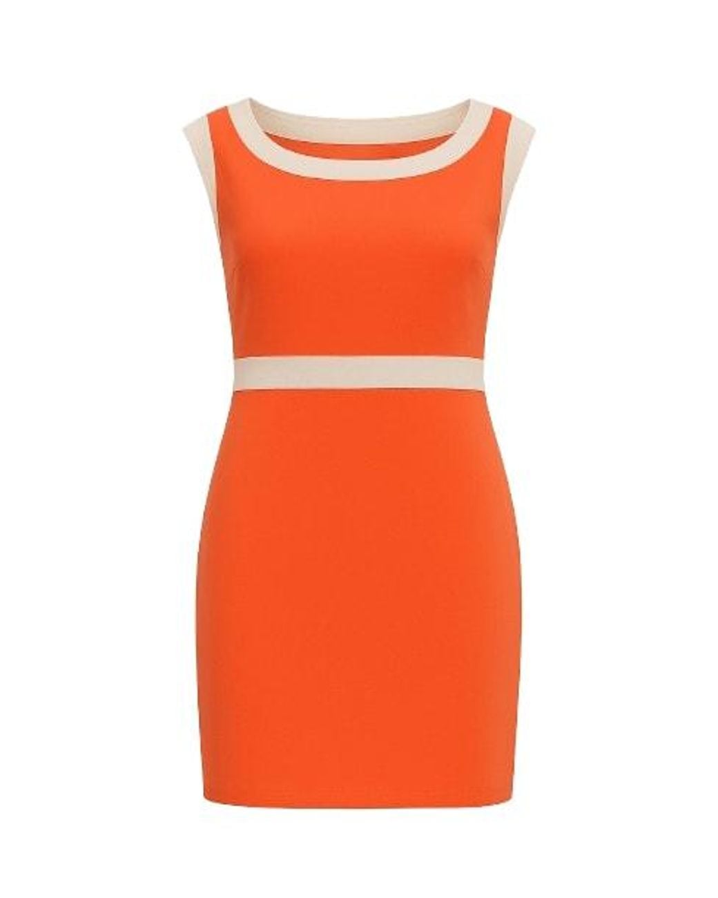 Conquista Orange Panel Detail Mini Dress