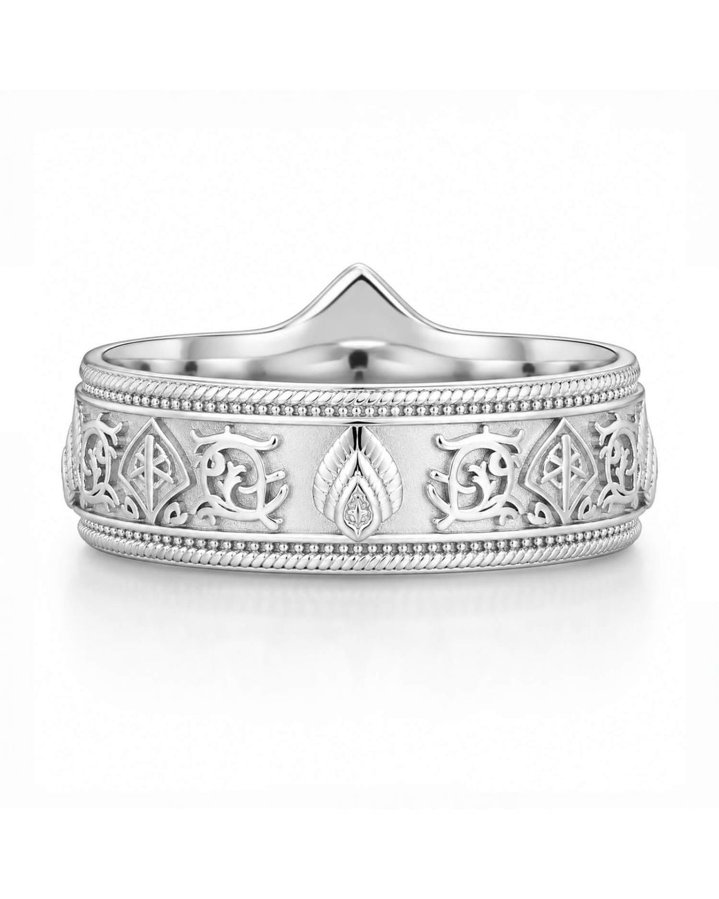 Azura Jewelry New York White Crown Of Evenfall Band Vermeil for men