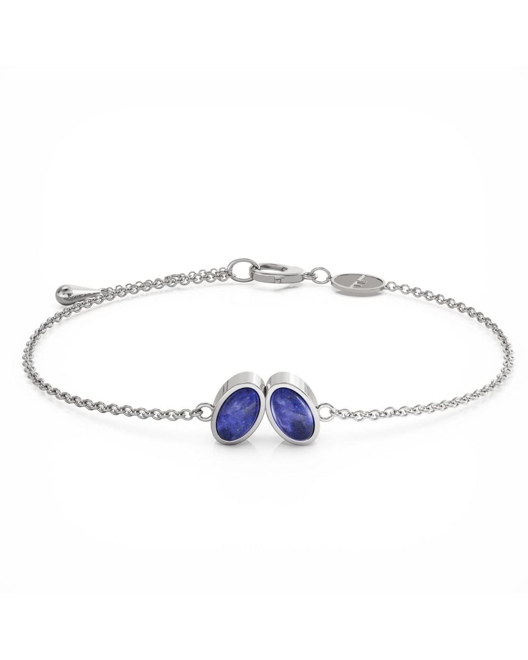 Linda Fiore Metallic You & Me Baby Sterling Bracelet With Lapis Lazuli Stones