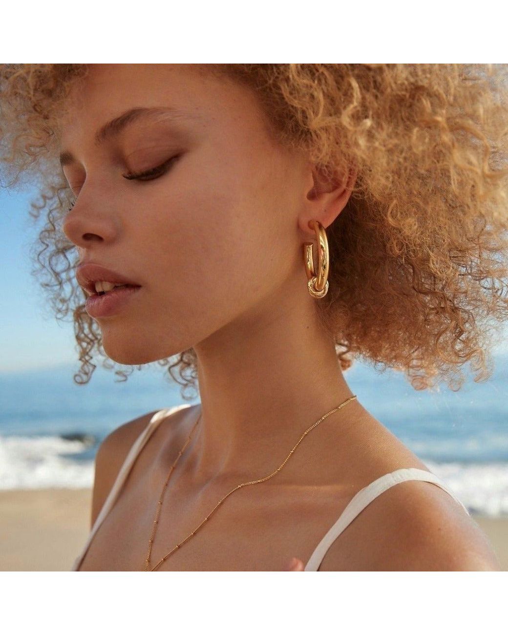 With Love Darling Metallic Knot Hoop Earrings