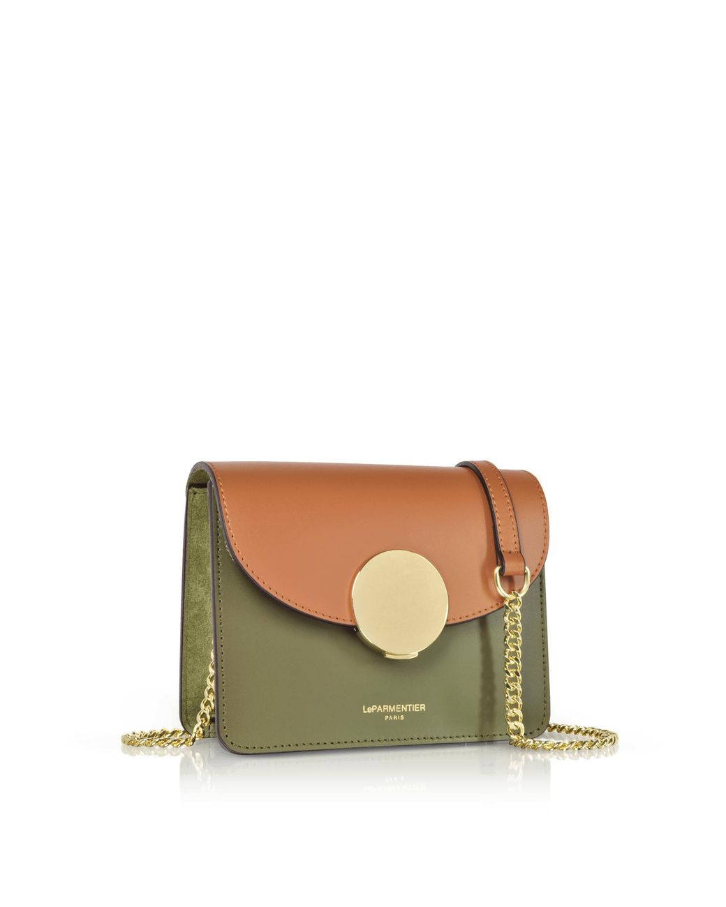 Le Parmentier Green New Ondina Mini Color Block Shoulder Bag