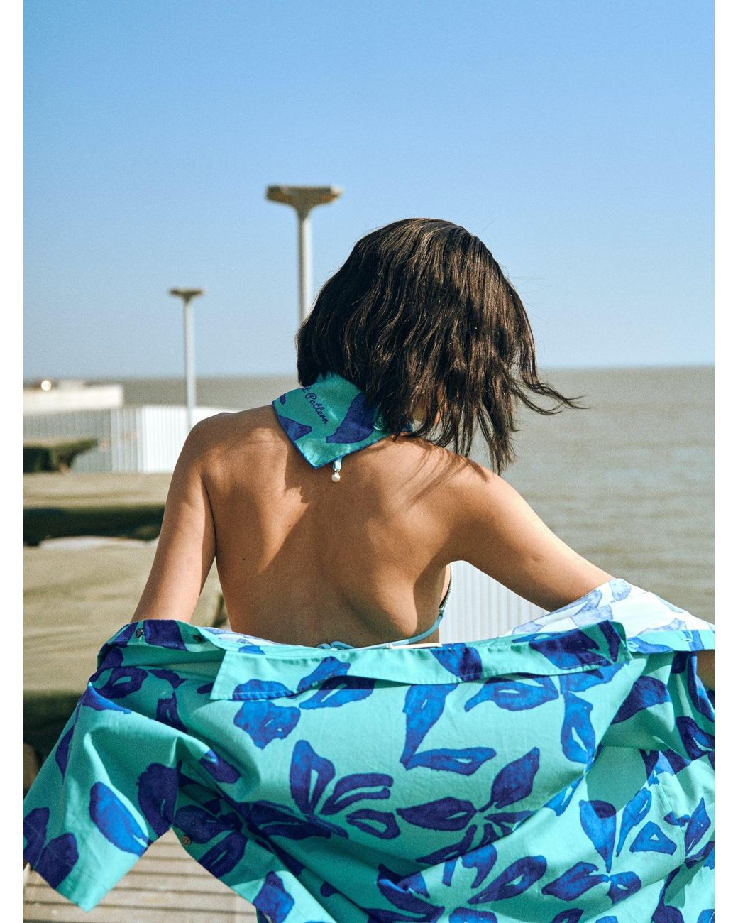 Lost Pattern Blue Tropical Bliss Oversized Shirt