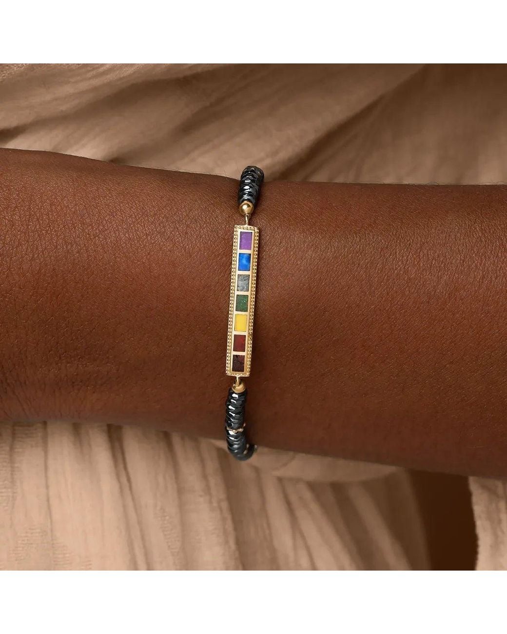 Karma and Luck Metallic Radiant Flow Seven Chakra Energy Bracelet
