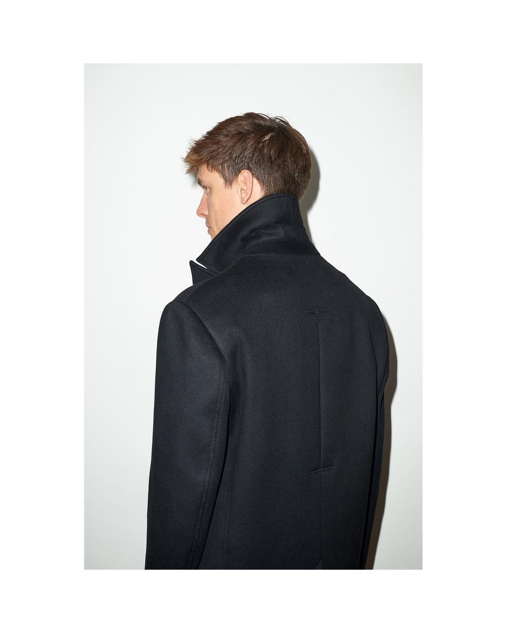 Hegarty London Black Cashmere And Wool Pea Coat for men