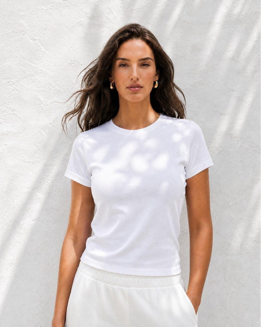 ROAV White Short Sleeved Fitted Round Neck T-Shirt