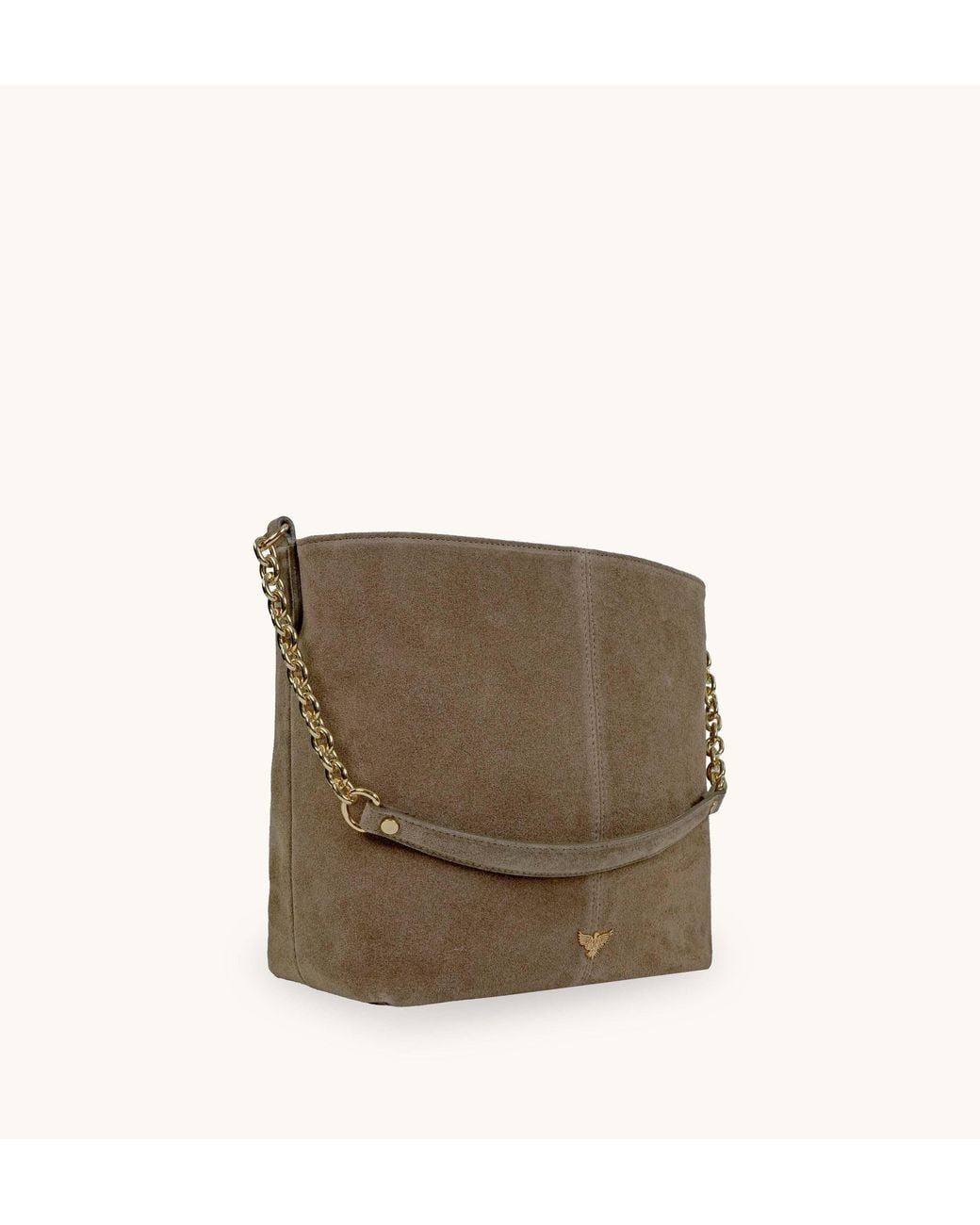 Apatchy London Brown The Izzie Mink Suede Bag