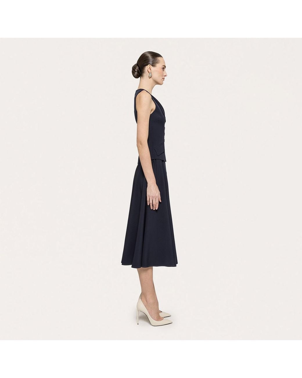 Nissa Blue Single-Breasted Tailored Vest