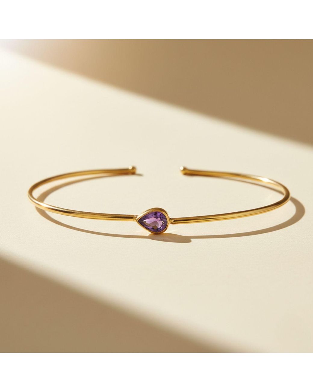 Sophelia Metallic Vermeil Plated Amethyst February Birthstone Bangle