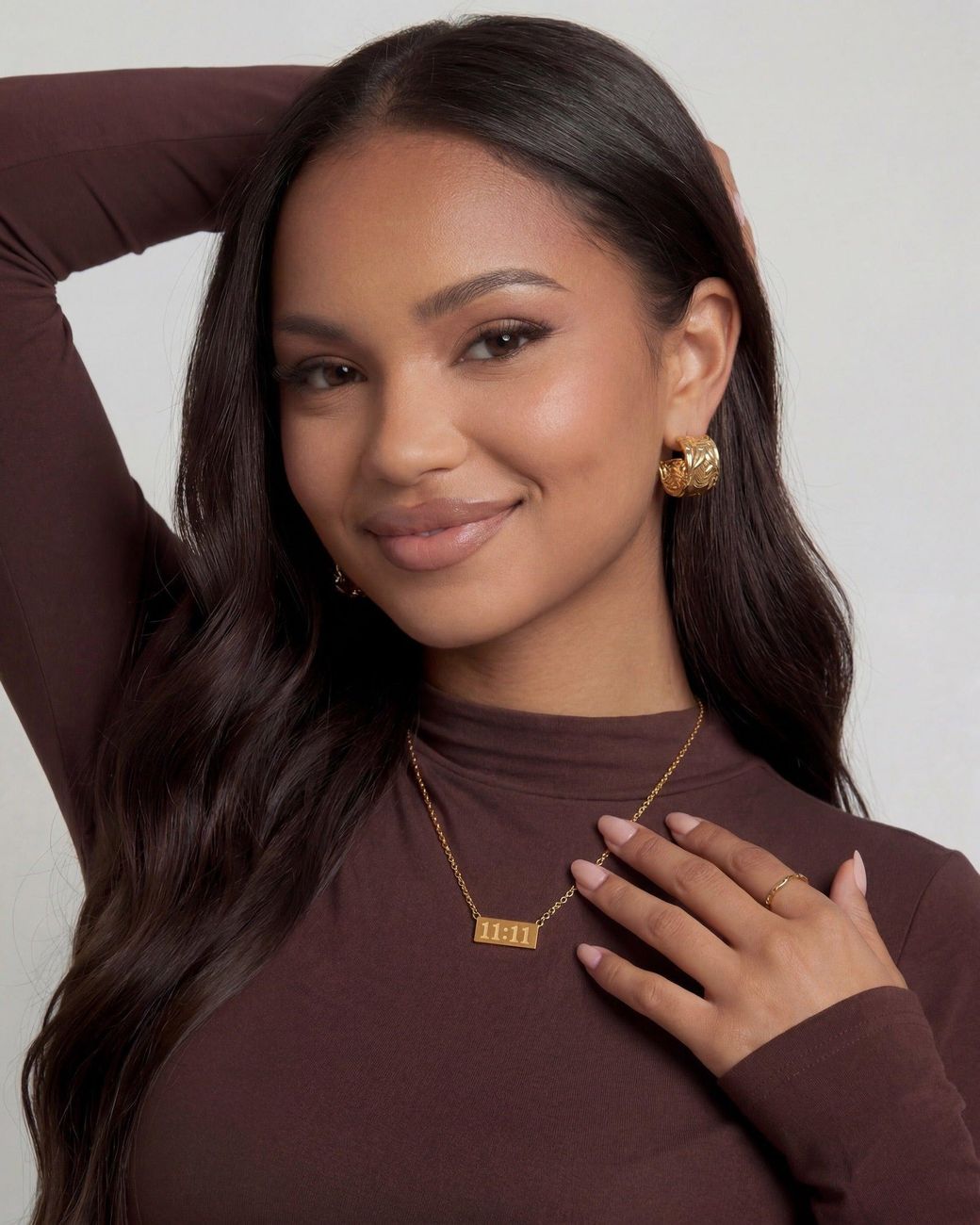 Elk & Bloom Metallic 14K 11:11 Universal Sign Pendant Necklace