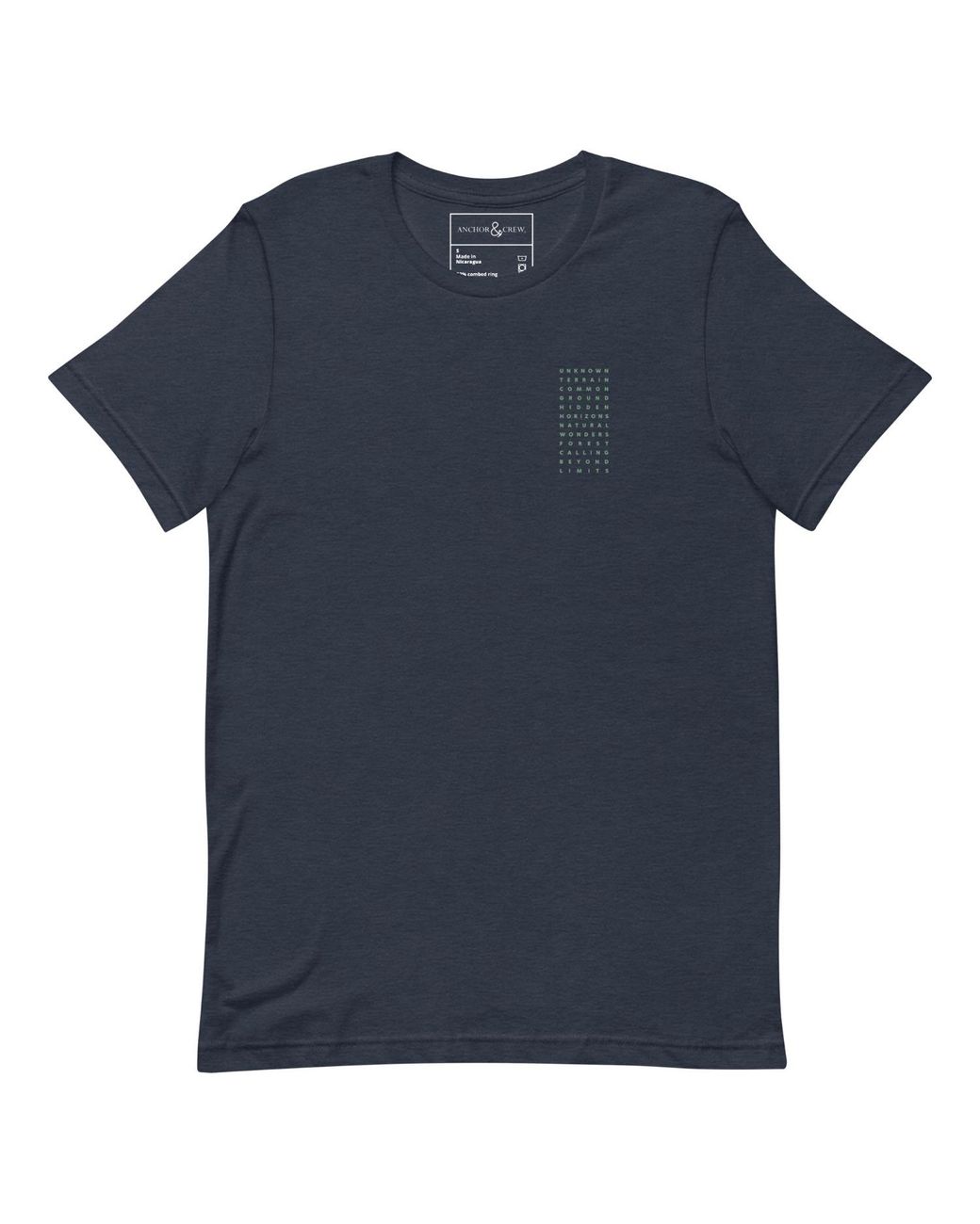 Anchor and Crew Blue Field Notes Postmark Organic Cotton T-Shirt