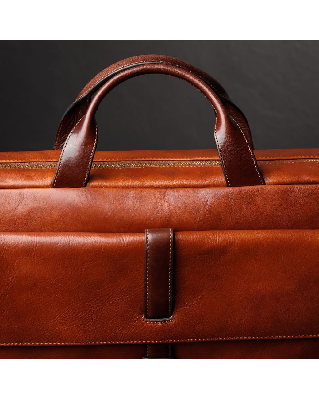 Time Resistance Brown Large Leather Briefcase Laptop Bag for men