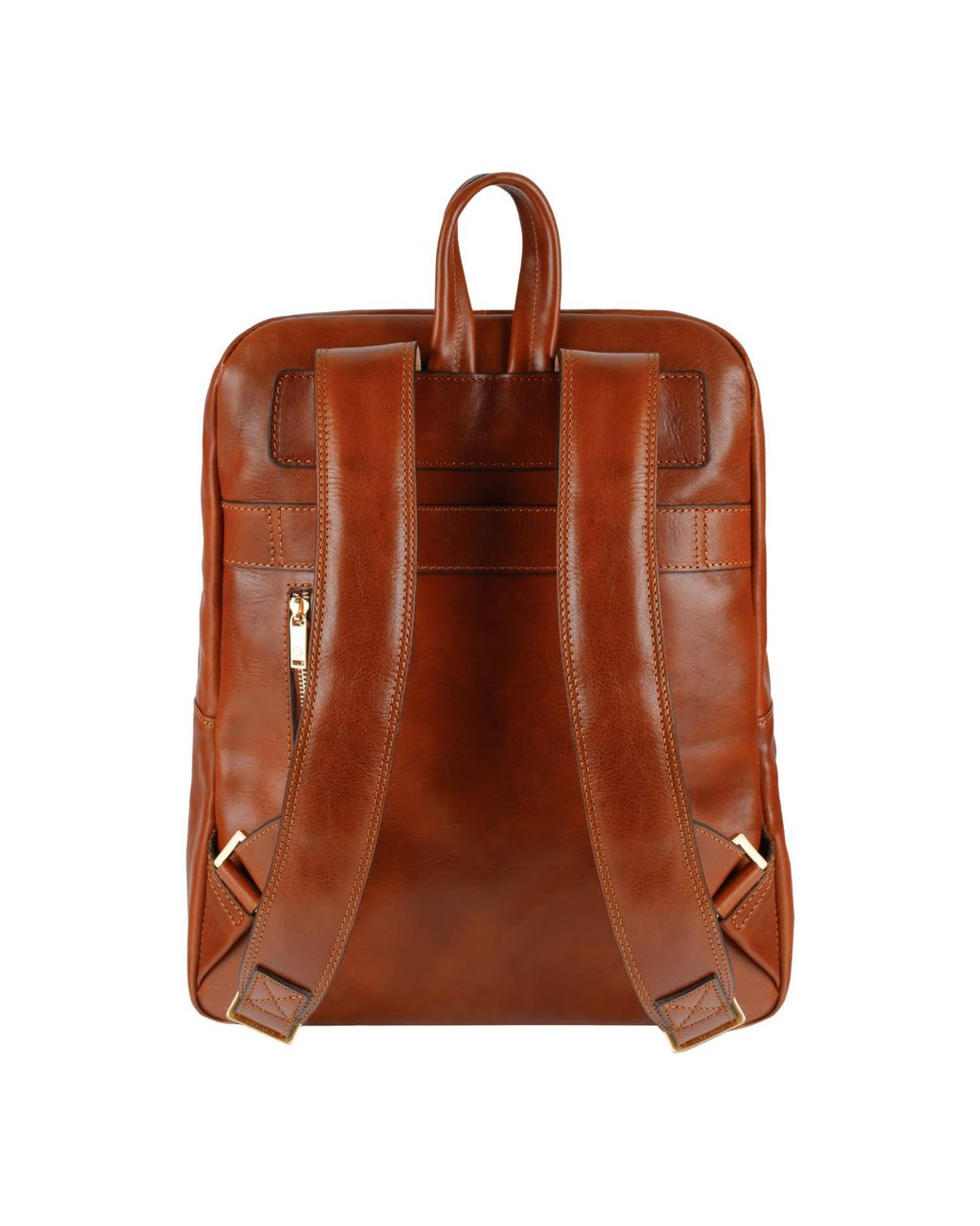 Time Resistance Brown Leather Backpack Travel Bag