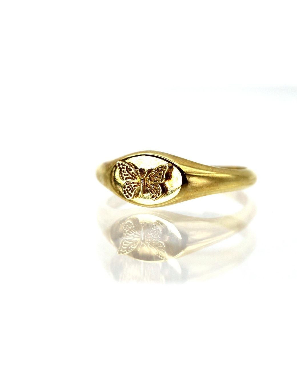 VicStoneNYC Fine Jewelry Metallic Vermeil Butterfly Signet Ring