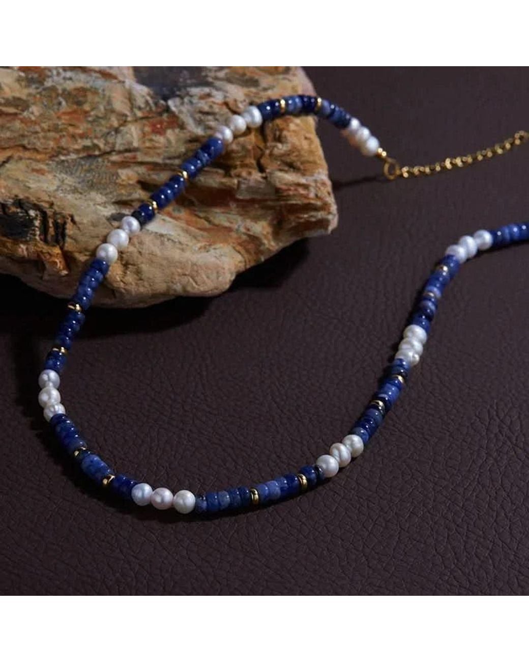 Angel Barocco Blue Natural Pearl & Stone Necklace