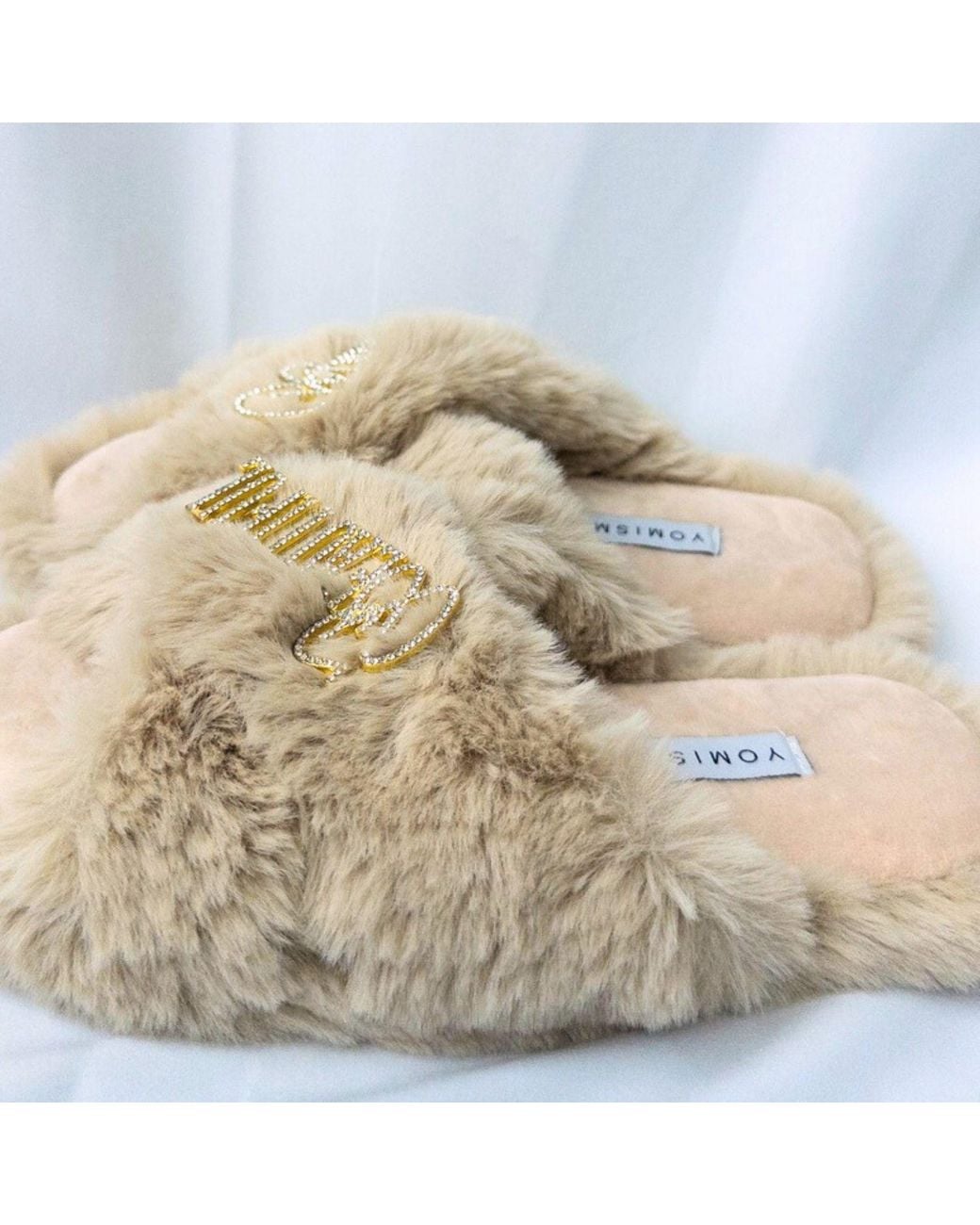 Yomisma Natural Neutrals Faux Fur Slippers