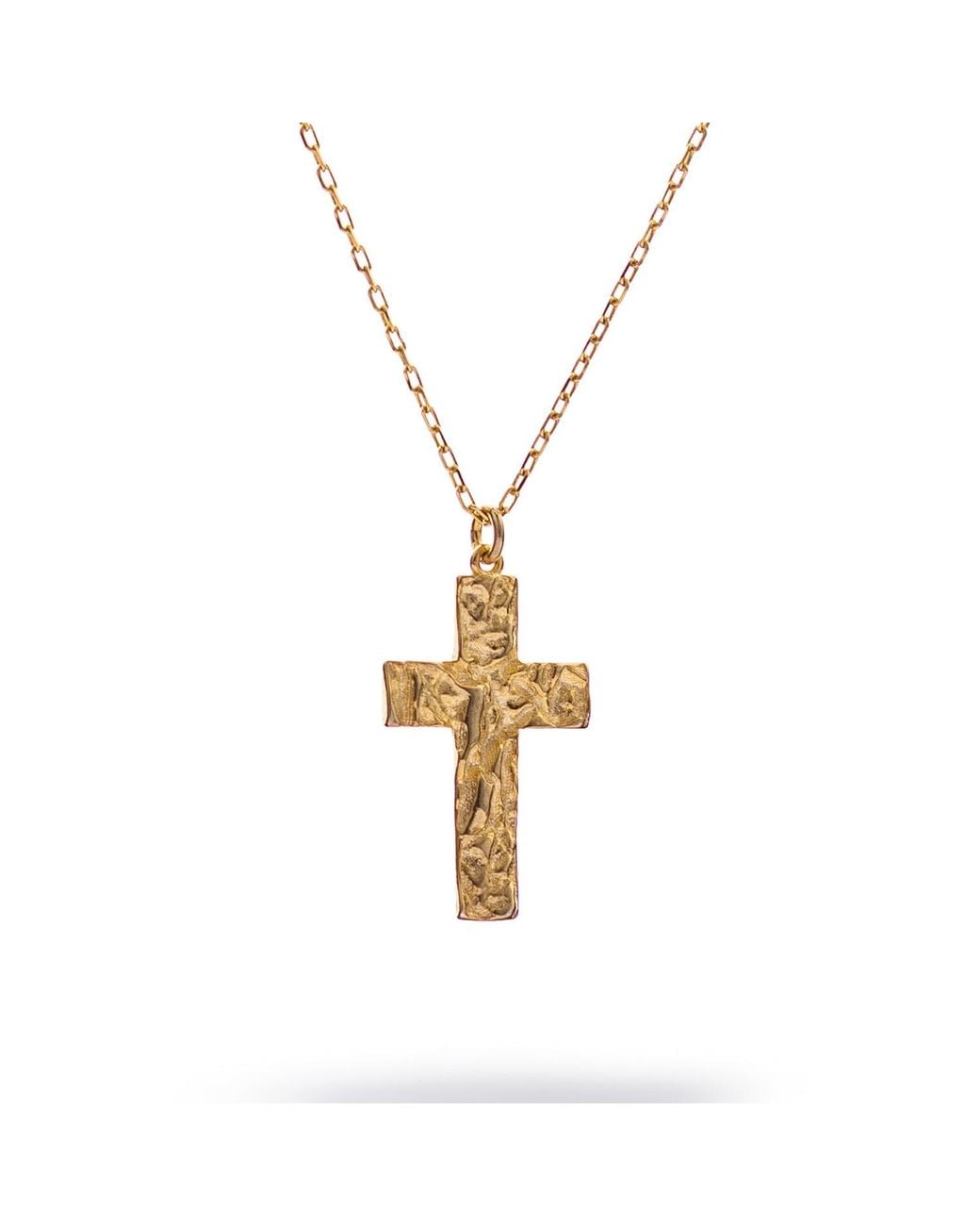 Ebru Jewelry Metallic Divine Faith Minimalist Cross Necklace