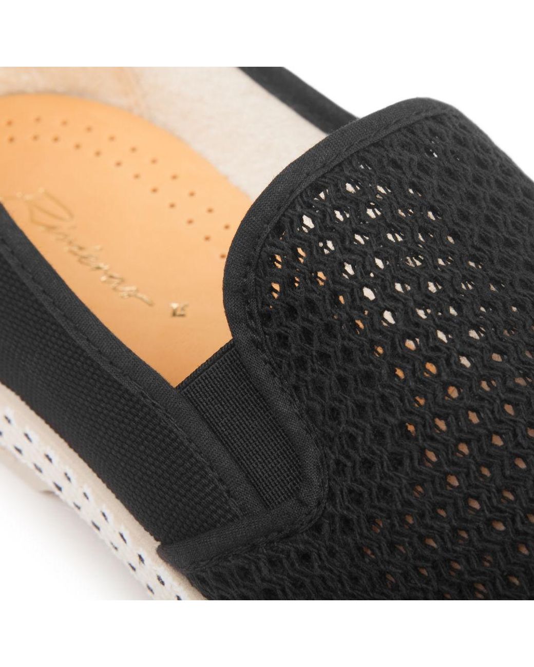 Rivieras Black Classic Cotton Canvas Slip-On Loafer With Laces