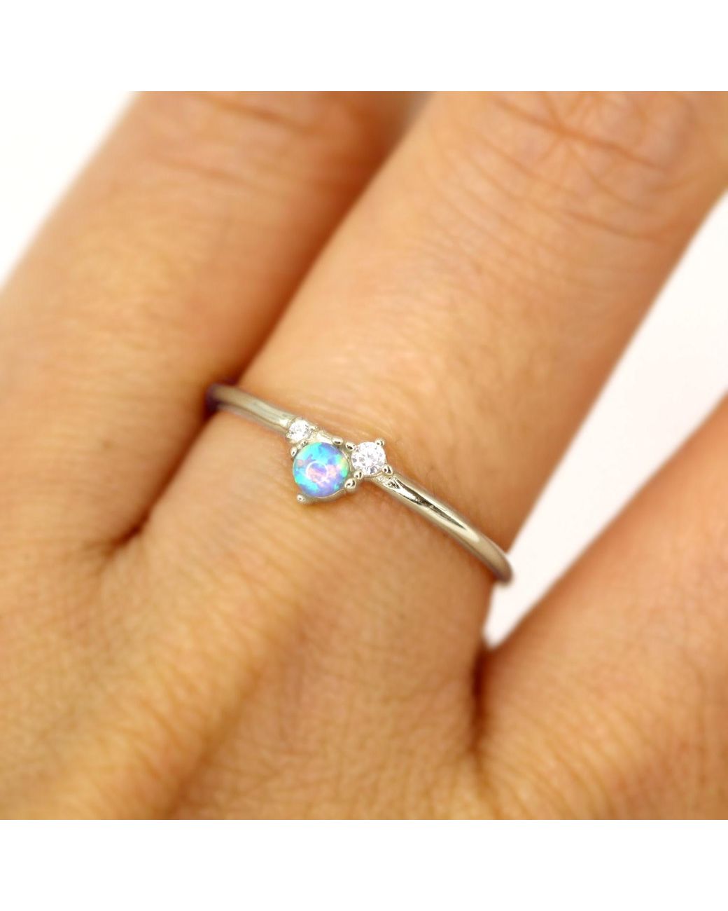 VicStoneNYC Fine Jewelry White Natural Opal And Diamond Ring